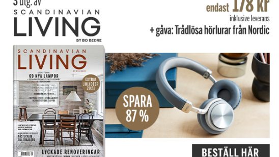 scandinavian livining med hörlurar